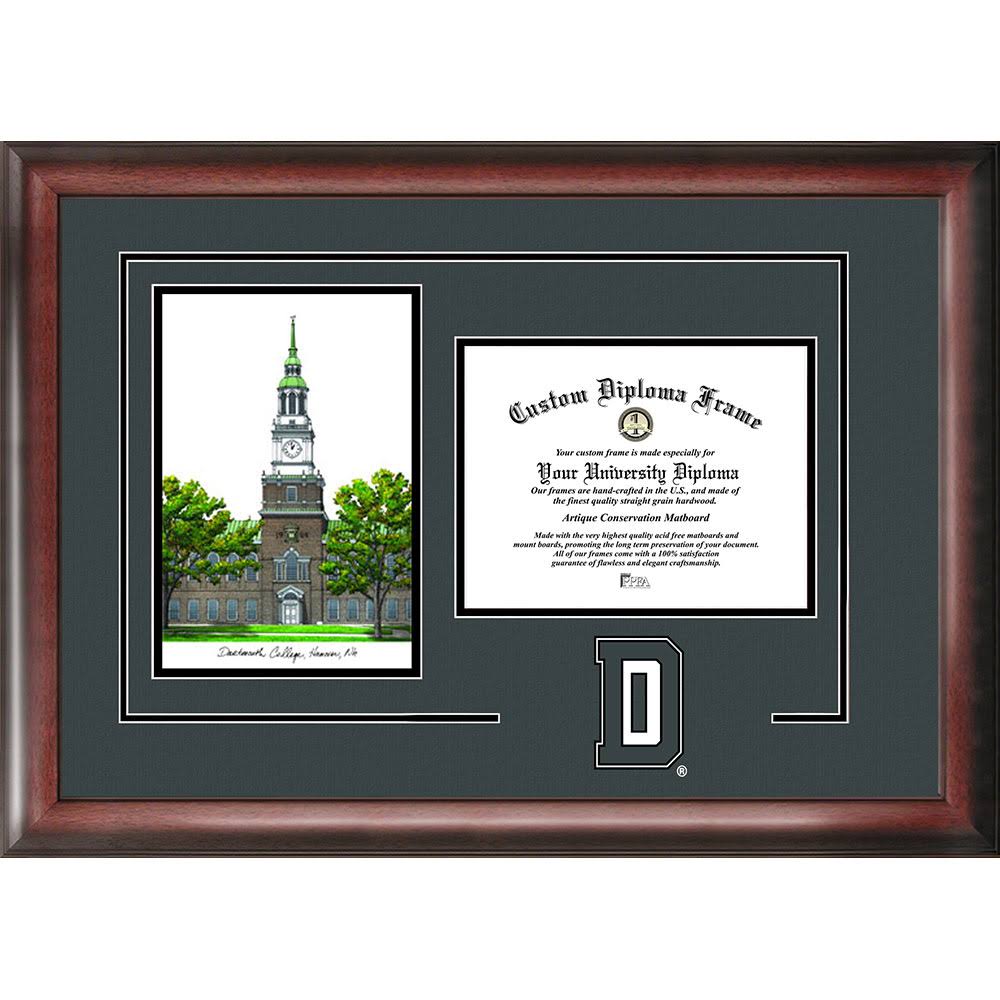 College Diploma Frame with Campus Images Lithograph F185184