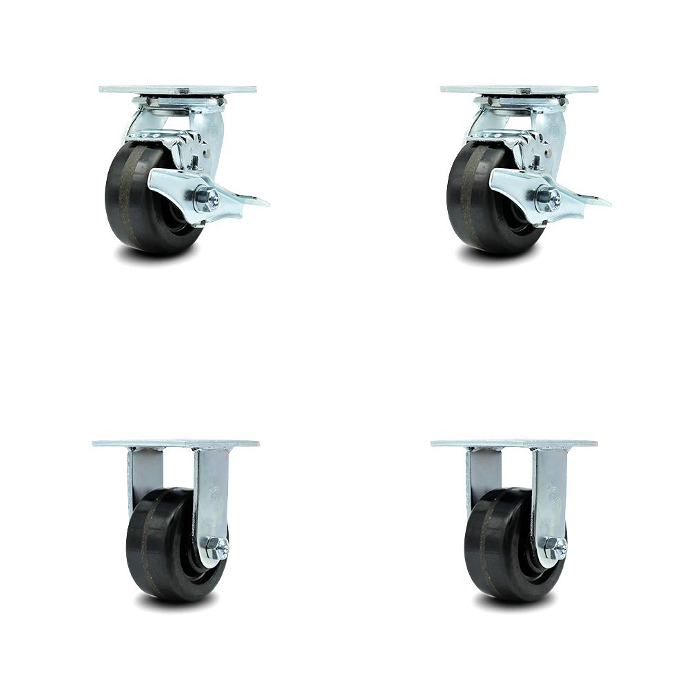 10 Inch Swivel Caster Semi-Pneumatic Wheel Pack of 2 Q313071