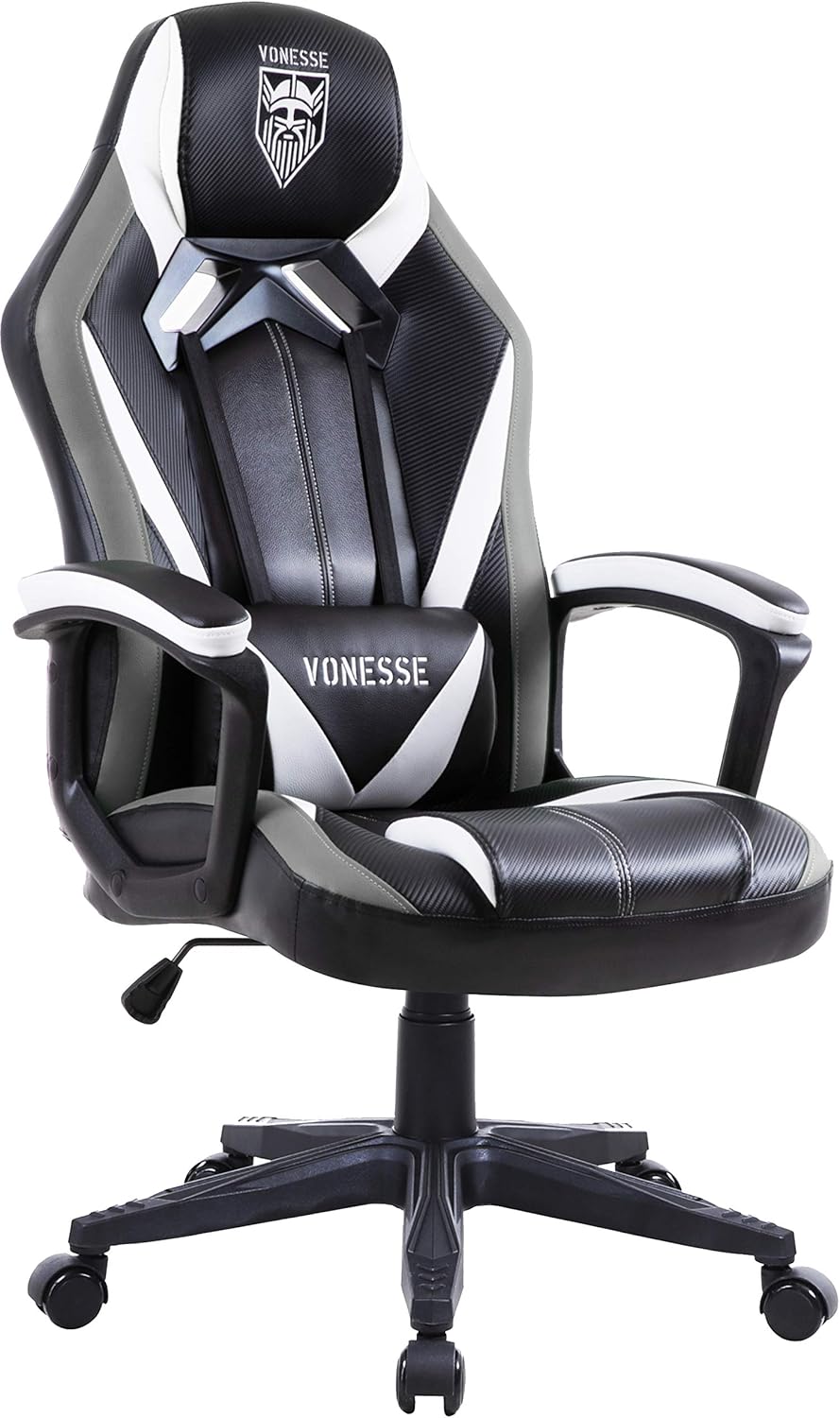 Light Pink Massage Gaming Chair with Castors J259