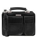 Black Leather Lady Handbag Y38496