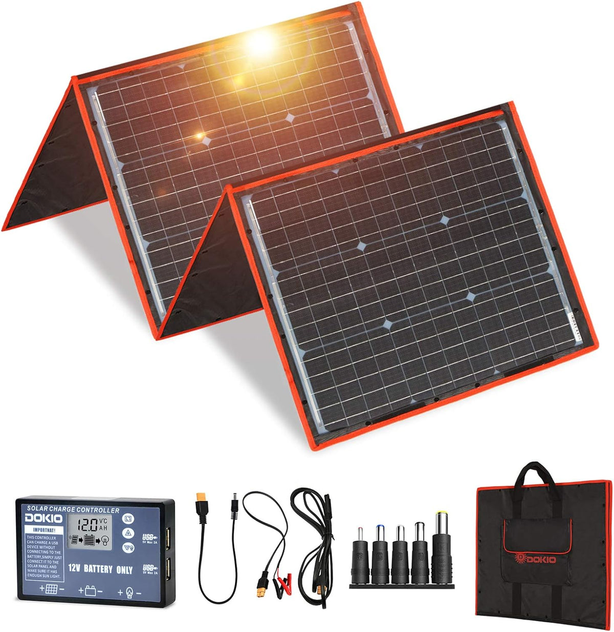 160W 18V Portable Solar Panel Kit with 2 USB Outputs P2244
