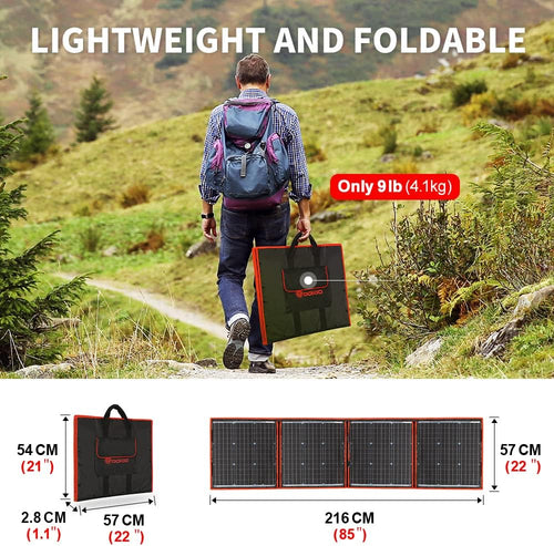 160W 18V Portable Solar Panel Kit with 2 USB Outputs P2244