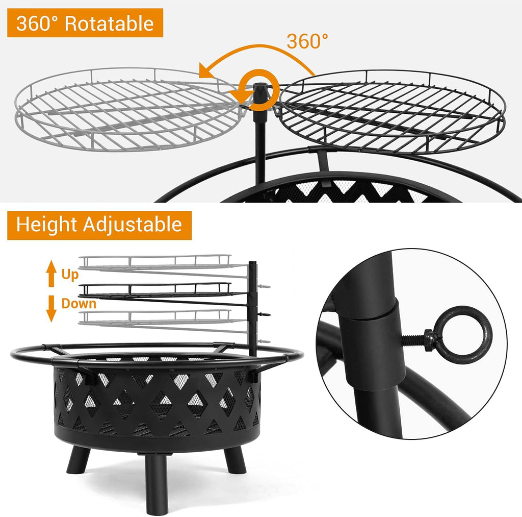 30 Inch Fire Pit with Cooking Grate C806043