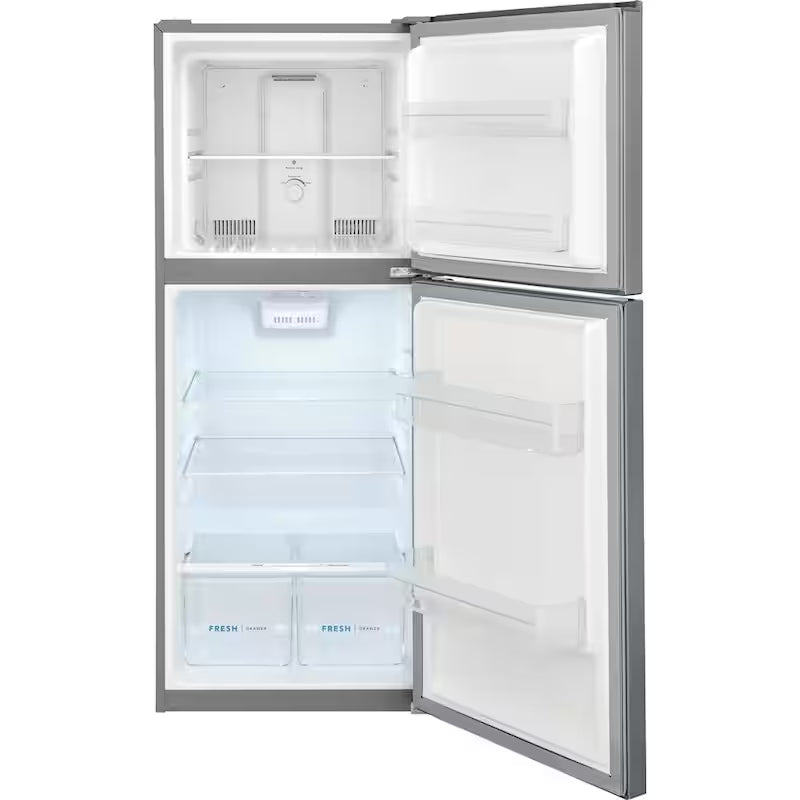 10.1 cu. ft. Top Freezer Refrigerator in Brushed Steel F350