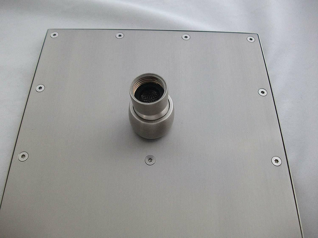 Ceiling Mount Rainfall LED Shower Head 10x22 Brushed Stainless Steel S2651