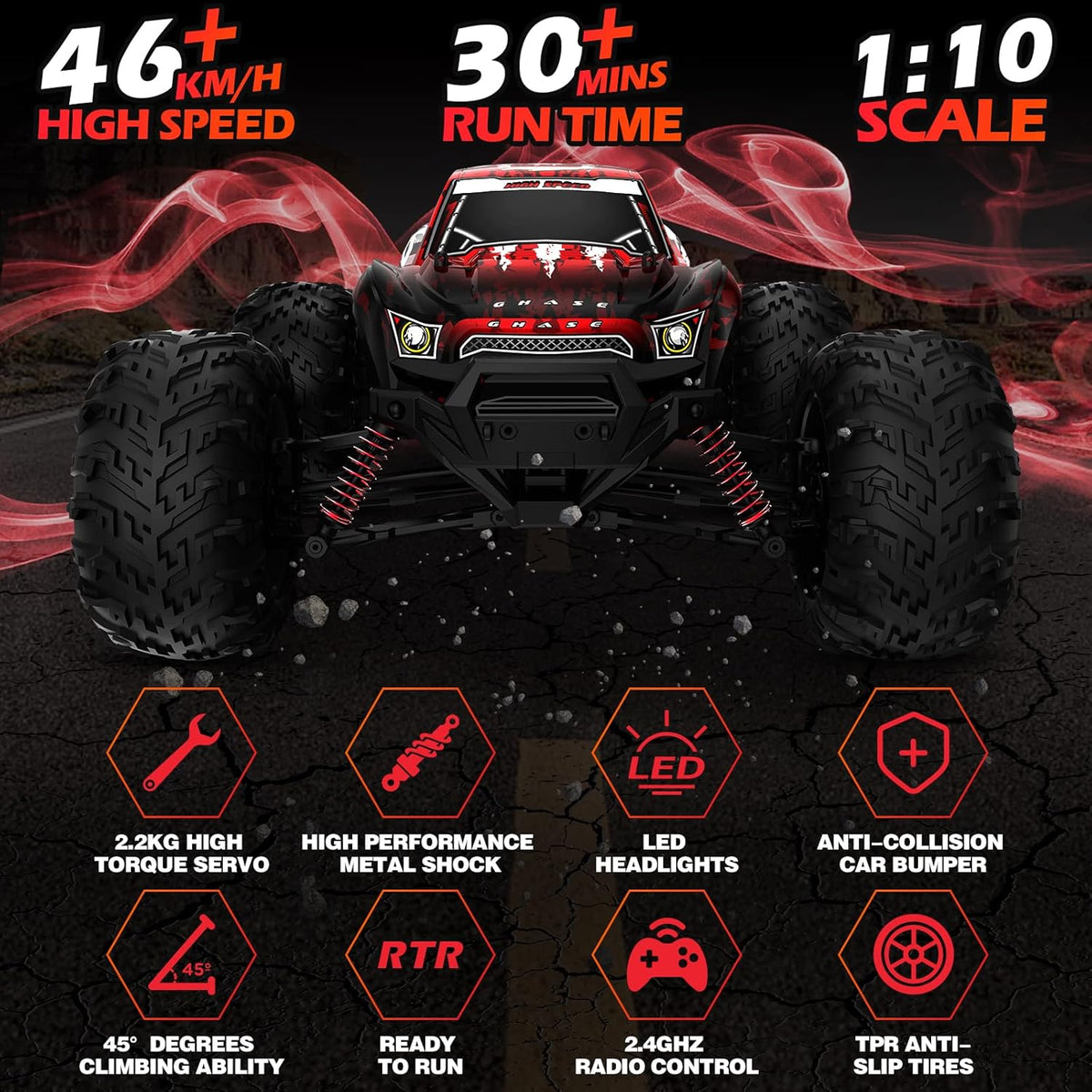 Remote Control Truck 1:10 Scale 4WD Off Road Monster Truck K228