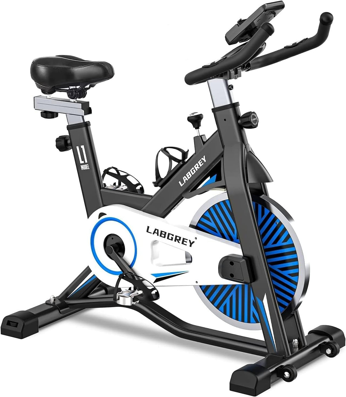 Blue Exercise Bike with Heart Rate Sensor H615139