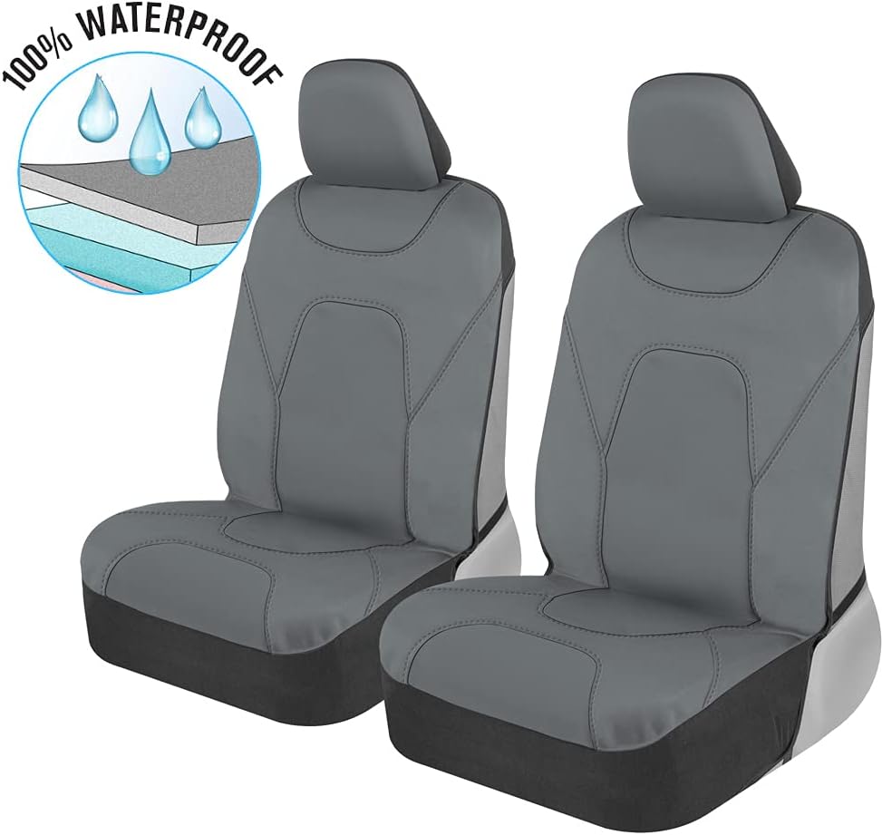 Pink Two-Tone Waterproof Neoprene Car Seat Covers Set of 2 V67295