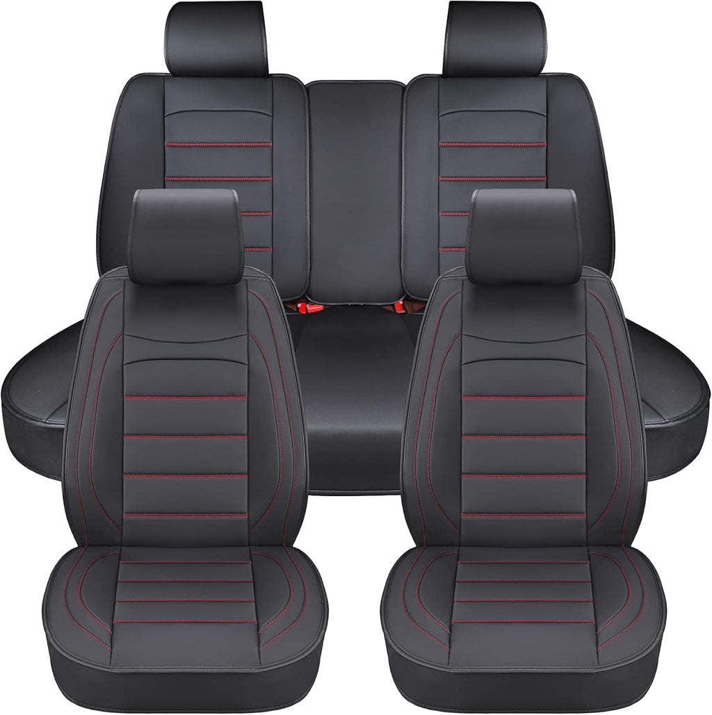 Gray 2Pcs Waterproof Leather Car Seat Covers W4698