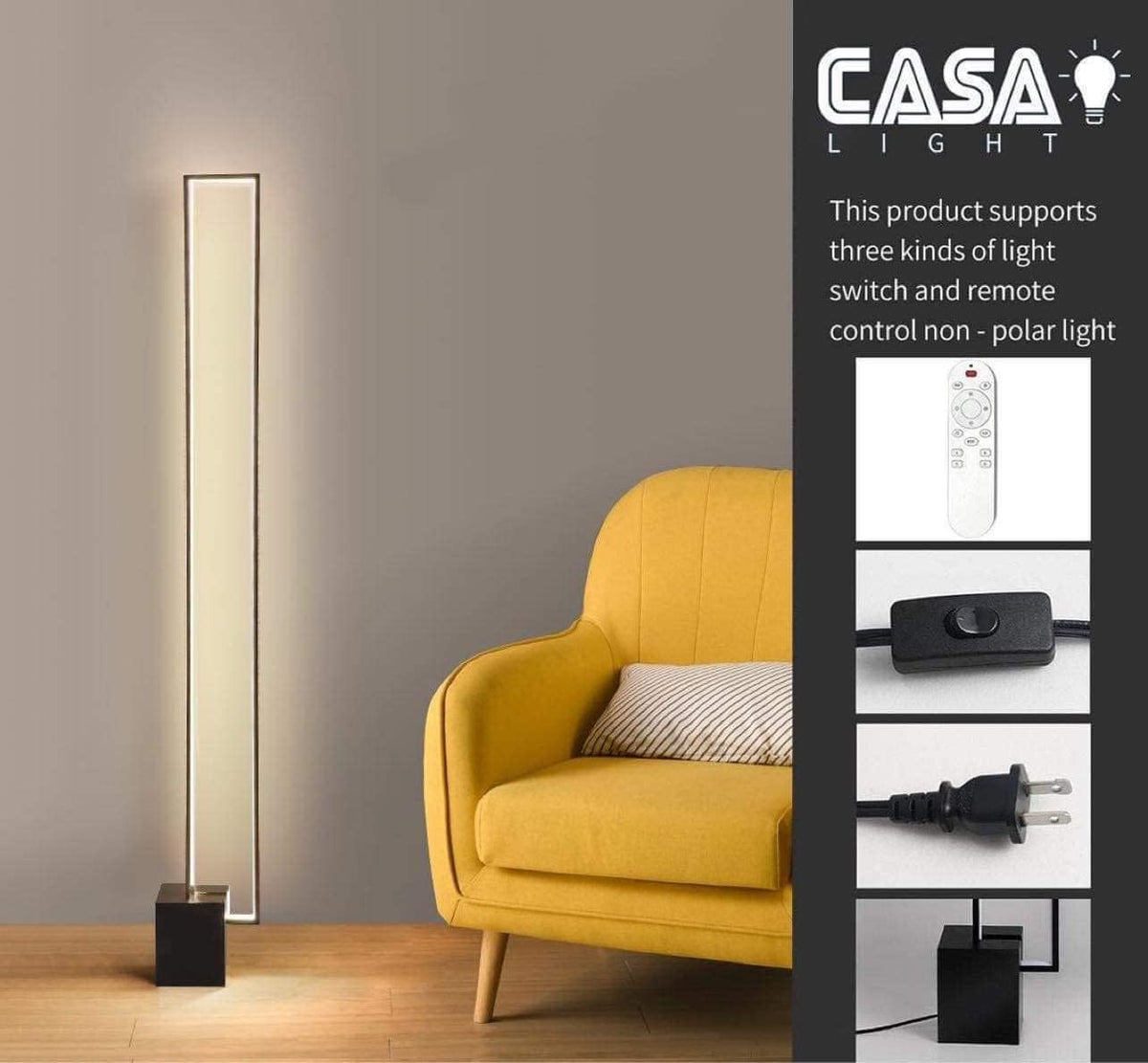 Dimmable LED Floor Lamp with Remote Control D13500