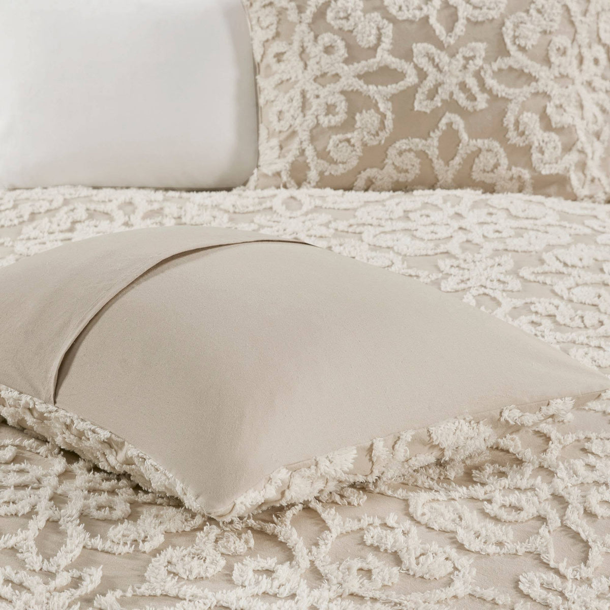 3 Piece Tufted Cotton Chenille Duvet Cover Set T574677