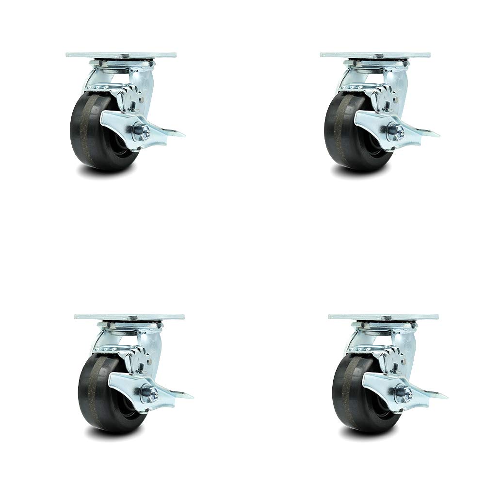 10 Inch Swivel Caster Semi-Pneumatic Wheel Pack of 2 Q313071