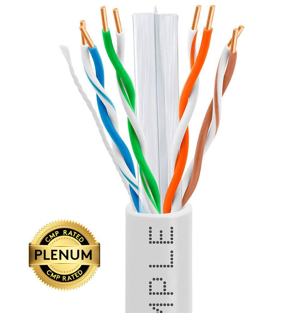 Cat6 23AWG Bare Copper 1000ft Ethernet Cable White N928901