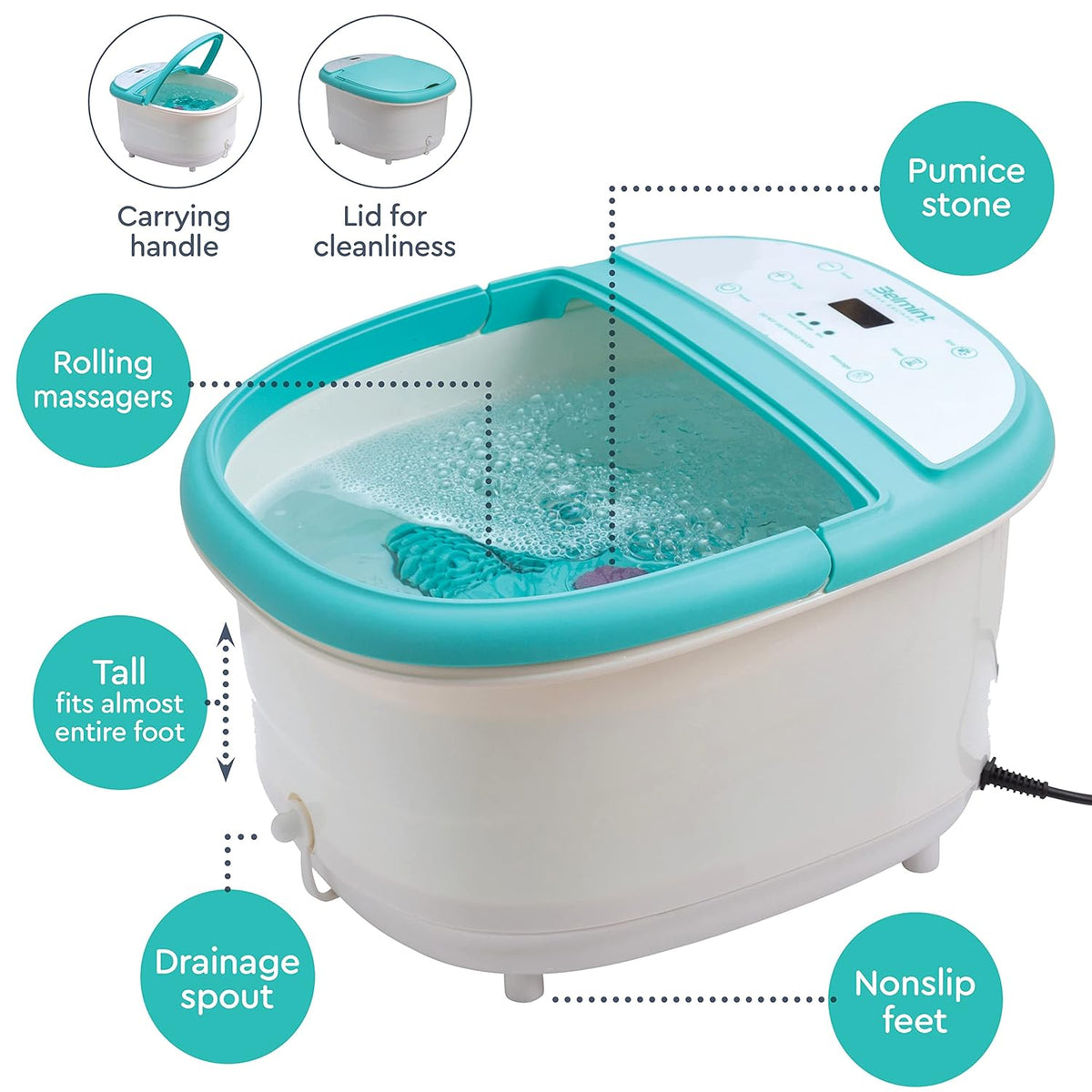 Heated Foot Bath Spa with Shiatsu Massage and Callus Remover Pack of 2 T394348