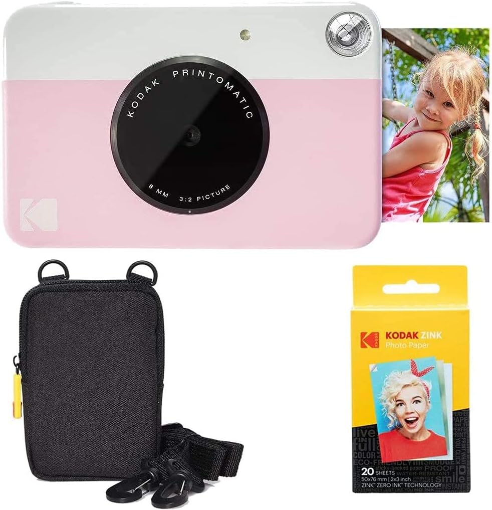 Grey Instant Camera with Zink Paper and Case M12872