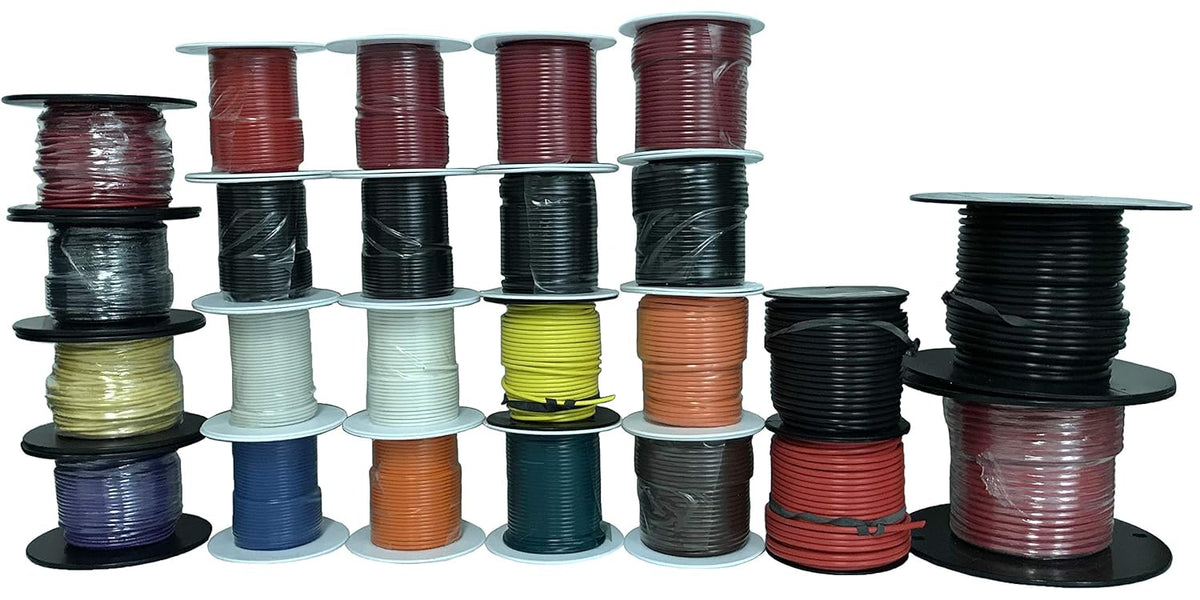 Automotive Electrical Primary Wire 100 FT Rolls 10 AWG to 20 Gauge S619075