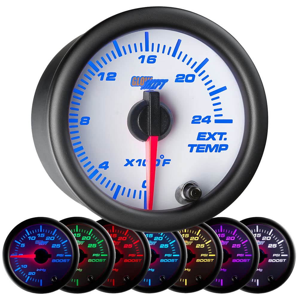White 7 Color Pyrometer Exhaust Gas Temperature EGT Gauge Kit Z2516