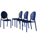 Set of 4 Matte Navy Blue Stackable Side Chairs X916