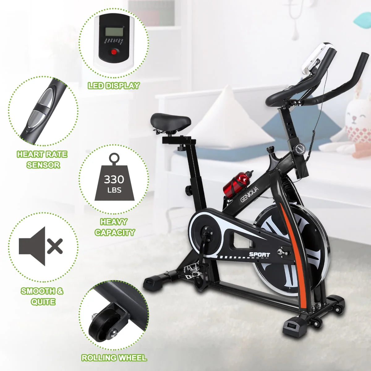 Black Indoor Exercise Bike F53190