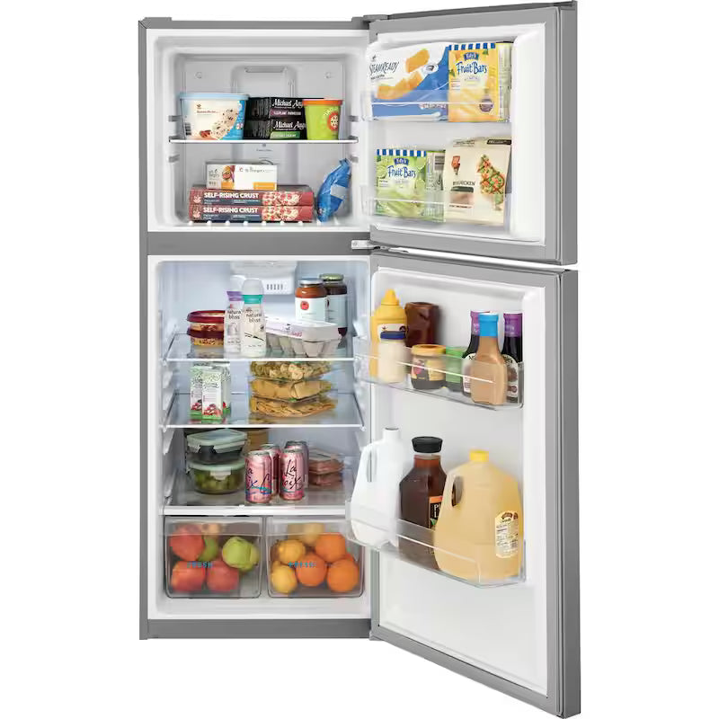 10.1 cu. ft. Top Freezer Refrigerator in Brushed Steel F350