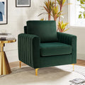 Modern Velvet Accent Arm Chair with Golden Legs N6181