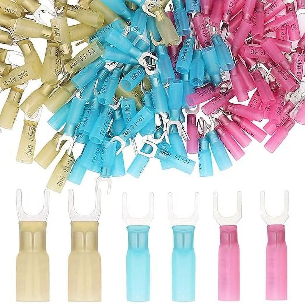 100 PCS Insulated Heat Shrink Fork Terminals T666338