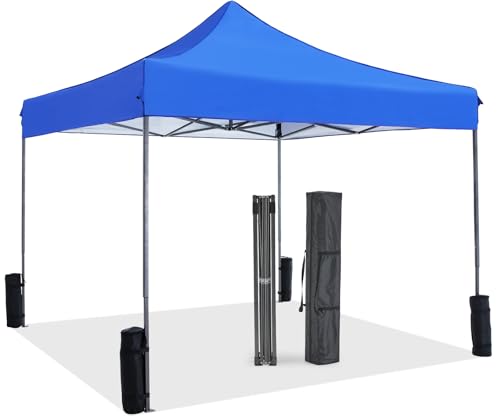 10x10 Heavy Duty Pop Up Canopy Tent with Sand Bags and Carrying Bag P2609