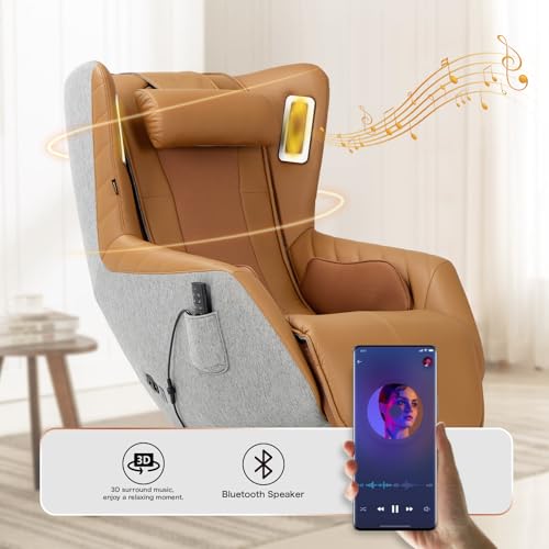 Zero-Gravity Massage Chair 360° Swivel Heat White C914