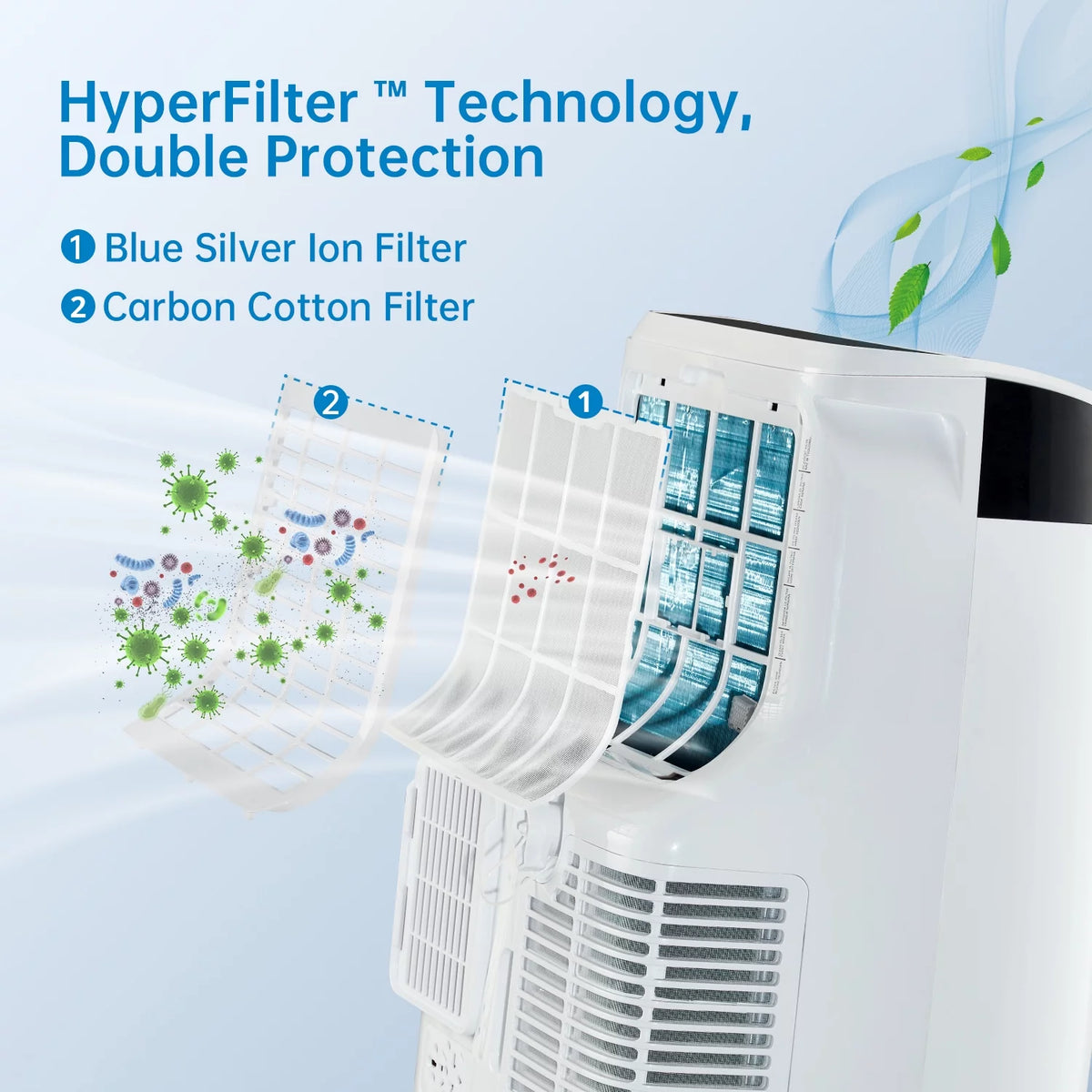 Portable Air Conditioners Fan, 10,000 BTU, with Dehumidifier, Remote Control & Window Kit Q86248