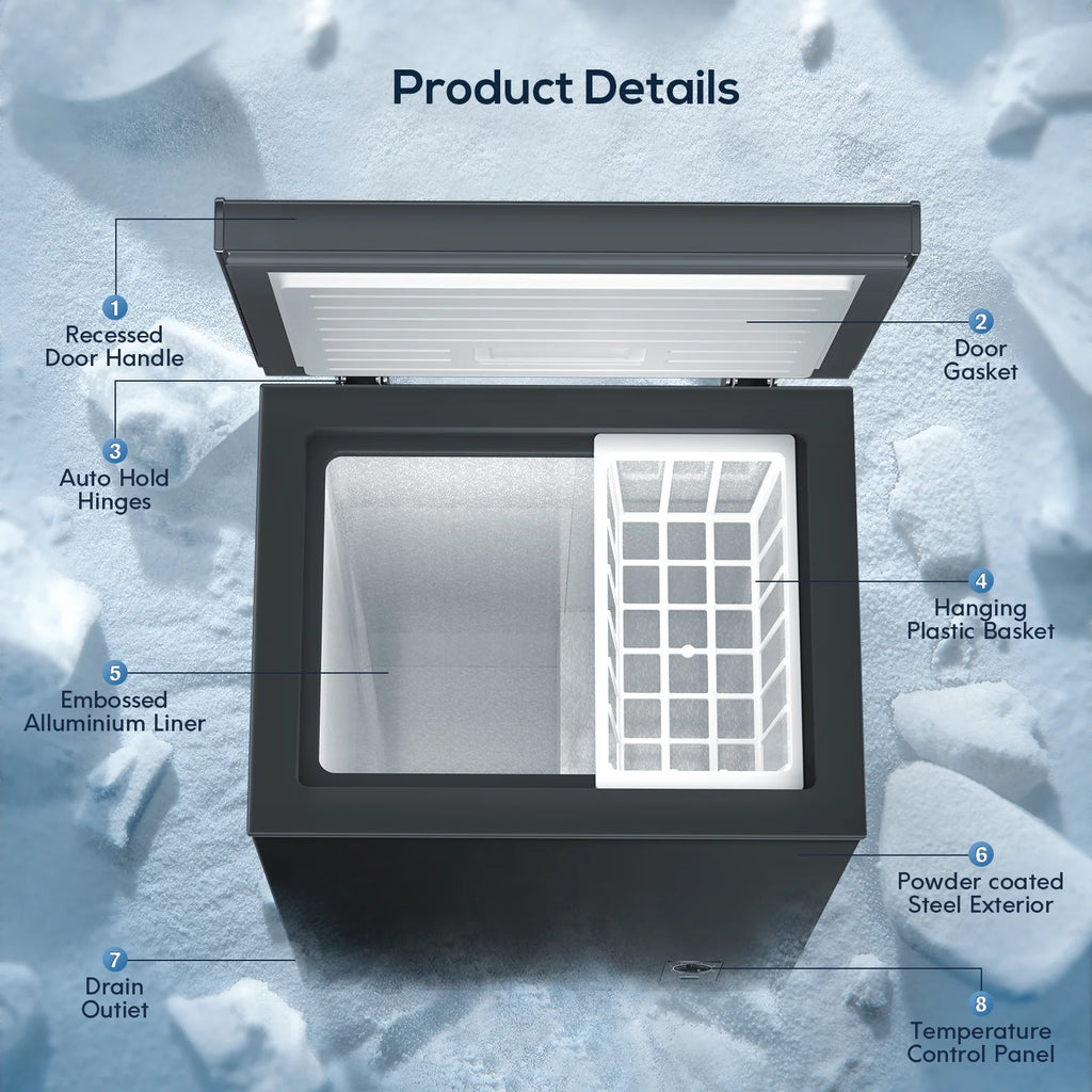2.7 Cubic Feet Black Chest Freezer V4700