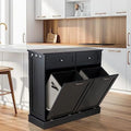 Double Tilt Out Trash Cabinet Laundry Hamper 20 Gallon Black R6423