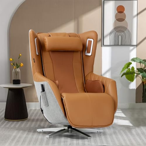 Zero-Gravity Massage Chair 360° Swivel Heat White C914